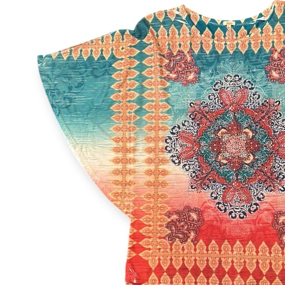 Reba Rhinestone Embellished Batwing Sleeve Top Size Large - Picture 4 of 11